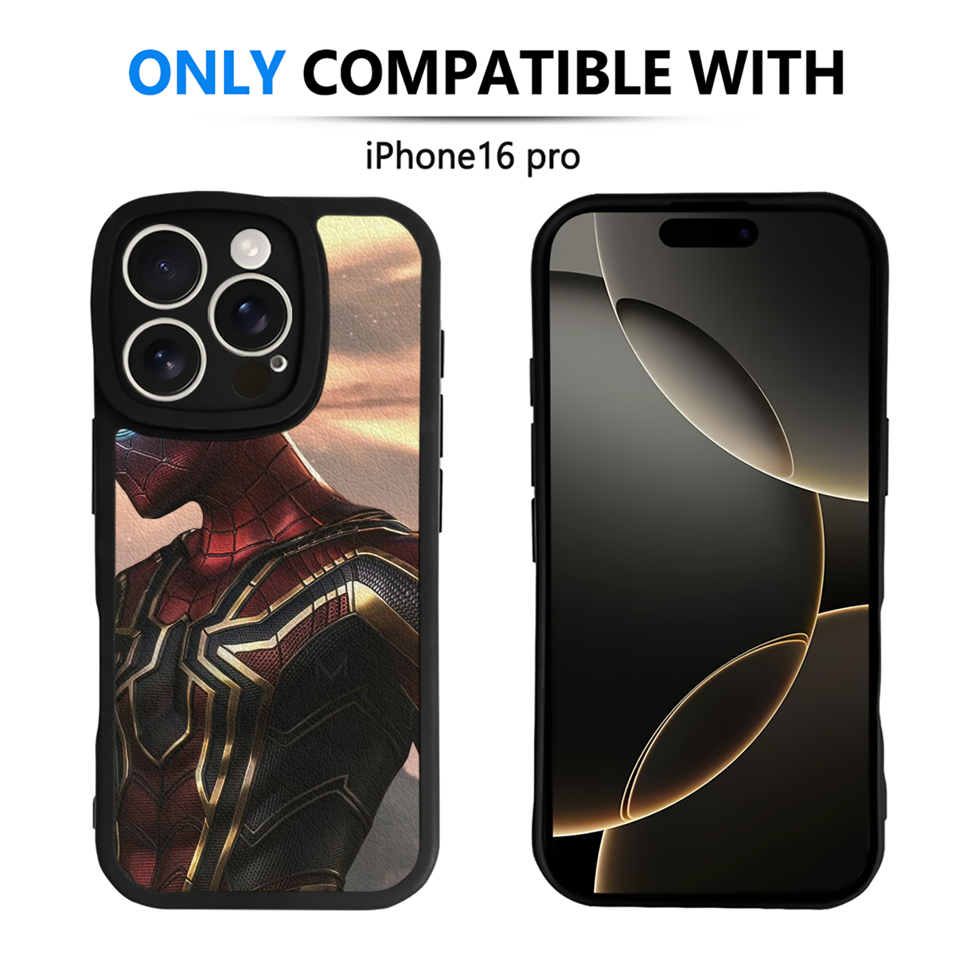 （画像用） Spider Man スパイダーマン 【iPhone 16シリーズ対応】シリコンスマホケース（レザー調） 材質：シリコン